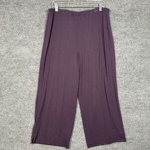 J.Jill Size Large‎ Crop Pants Dusky Purple Pull On Stretch Comfort High Rise